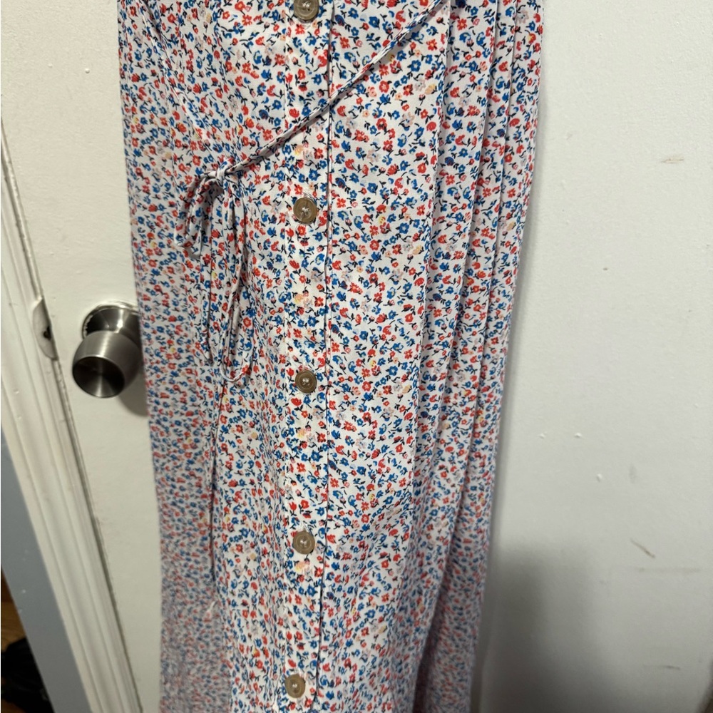 Floral Button-Down Midi Dress